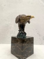 Bronzefigur-Tierfigur-Bronze Adler auf Marmorsockel mit Künstlersignatur – Bild 6