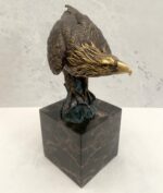 Bronzefigur-Tierfigur-Bronze Adler auf Marmorsockel mit Künstlersignatur – Bild 5