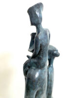 Abstrakte Bronzefigur - Familie mit Künstlesignatur auf Marmor Handgefertigt – Bild 7