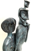 Abstrakte Bronzefigur - Familie mit Künstlesignatur auf Marmor Handgefertigt – Bild 10