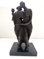 Abstrakte Bronzeskulptur auf Marmorsockel – handgefertigt im Wachsausschmelzverfahren – Bild 7