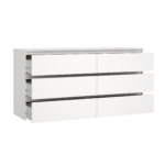 Maise Kommode 70x138x41 cm mit 6 Schubladen in weiß – Bild 4