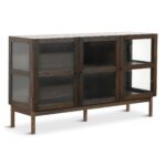 Havanna Eiche Glas Anrichte/Schrank in Räuchereiche mit 3 Türen - 80x40x140 cm – Bild 3