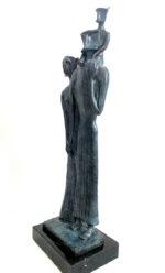 Abstrakte Bronzefigur - Familie mit Künstlesignatur auf Marmor Handgefertigt – Bild 9