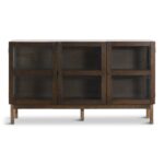 Havanna Eiche Glas Anrichte/Schrank in Räuchereiche mit 3 Türen - 80x40x140 cm