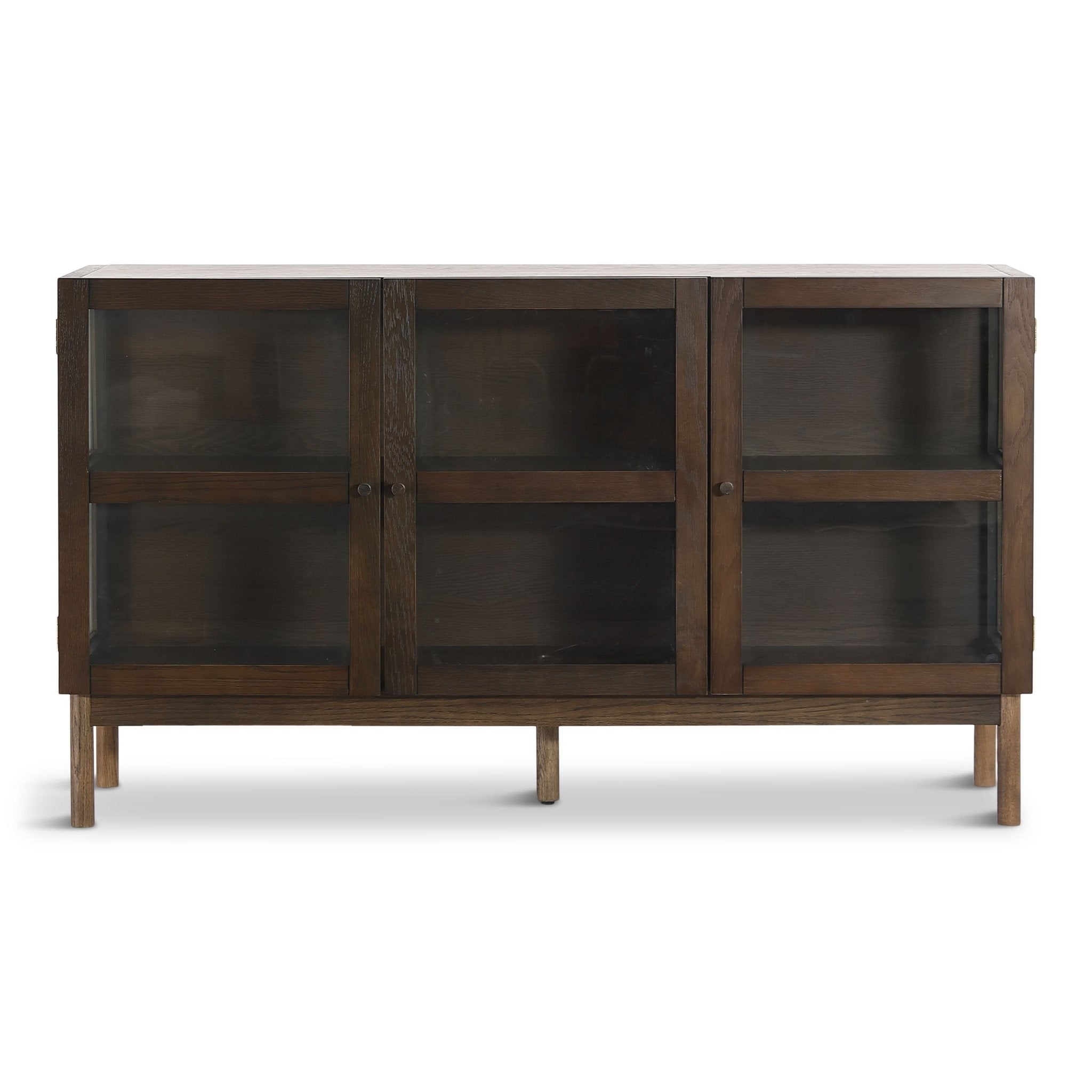 0dbb90cf8f664807dbf278e449fdadb3 Havanna Eiche Glas Anrichte/Schrank in Räuchereiche mit 3 Türen - 80x40x140 cm – Bild 1