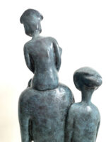 Abstrakte Bronzefigur - Familie mit Künstlesignatur auf Marmor Handgefertigt – Bild 12