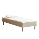 Boxspringbett in Beige 90x200 cm mit 4 cm PU-Schaum Topper, exkl. Bettbeine – Bild 5