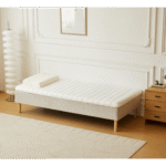 Premium Boxspringbett in Beige 90x200 cm mit 7 cm Memoryschaum Topper, exkl. Bettbeine – Bild 2
