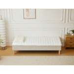 Premium Boxspringbett in Beige 90x200 cm mit 7 cm Memoryschaum Topper, exkl. Bettbeine – Bild 3
