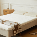 Premium Boxspringbett in Beige 140x200 cm mit 7 cm Memoryschaum Topper, exkl. Bettbeine – Bild 4