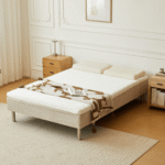 Premium Boxspringbett in Beige 140x200 cm mit 7 cm Memoryschaum Topper, exkl. Bettbeine – Bild 3