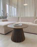 Lewis Lamellen Couchtisch in geräucherter Eiche Ø70 cm – Bild 2
