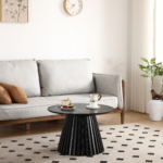Lewis Lamellen-Couchtisch in schwarzer Eichenoptik Ø70 cm – Bild 2