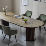 Matteo - Dielentisch mit Lattenrost aus massiver Räuchereiche 300x120x77 cm – Bild 8