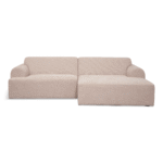 Arianna Sofa mit Récamiere cream - Rechtsseitig