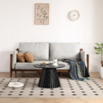 Lewis Lamellen-Couchtisch in schwarzer Eichenoptik Ø70 cm – Bild 3