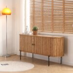 Florence Jalousieschrank mit Lamellen in Eiche 160x45x75 cm. – Bild 2
