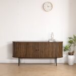 Florence Jalousieschrank mit Lamellen in geräucherter Eiche 160x45x75 cm. – Bild 2