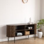 Florence Jalousieschrank mit Lamellen in geräucherter Eiche 160x45x75 cm. – Bild 3