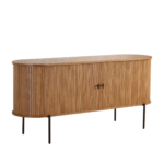 Florence Jalousieschrank mit Lamellen in Eiche 160x45x75 cm. – Bild 11