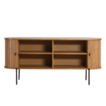Florence Jalousieschrank mit Lamellen in Eiche 160x45x75 cm. – Bild 5
