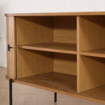 Florence Jalousieschrank mit Lamellen in Eiche 160x45x75 cm. – Bild 4