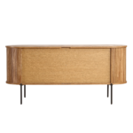 Florence Jalousieschrank mit Lamellen in Eiche 160x45x75 cm. – Bild 9