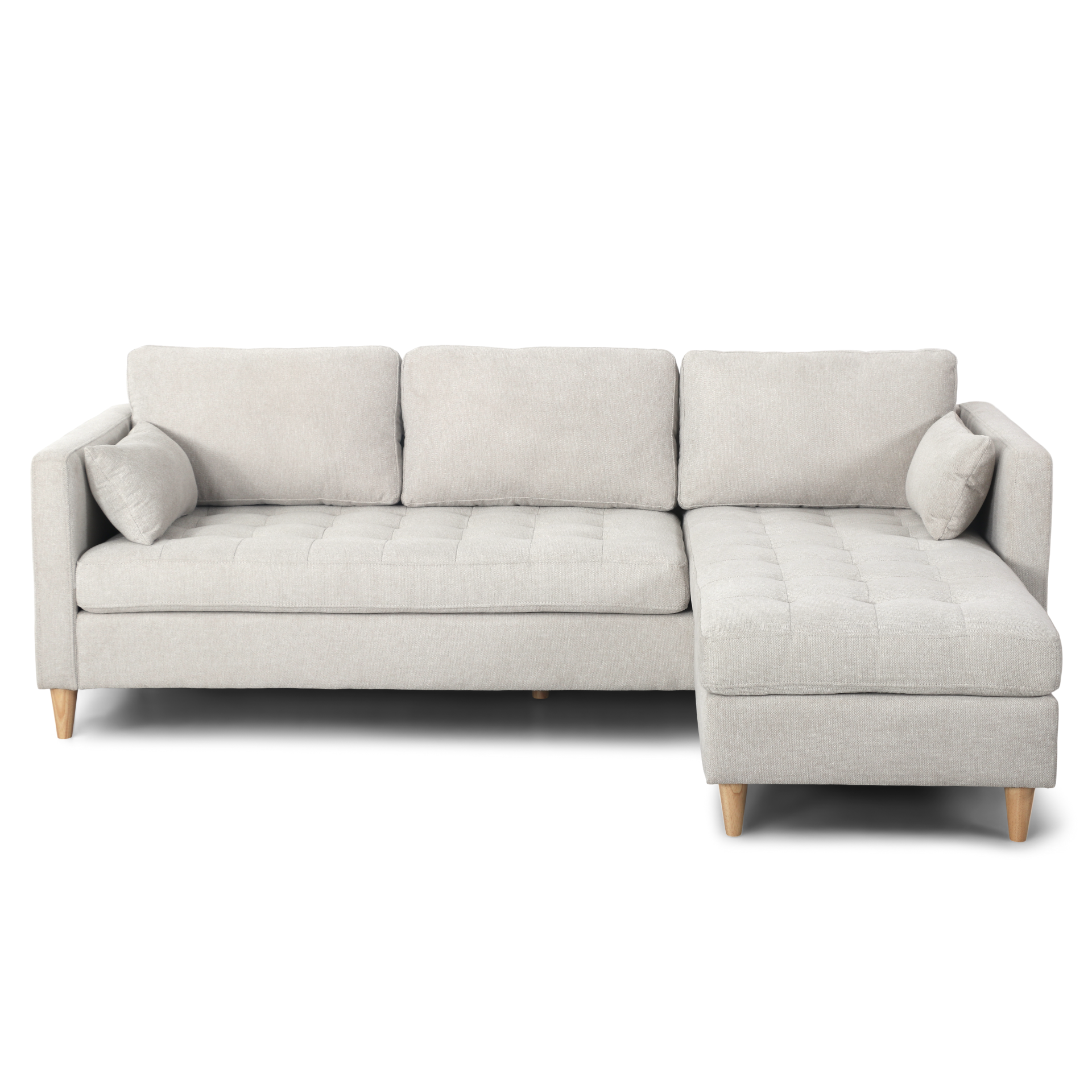 1_b3f13d31-c50d-42e6-b36f-57c77de3d476 Lulu – Ecksofa, Rechts und Links wendbar, helles beige- L: 215 x T: 83 x H: 78 cm – Bild 1