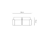 Emilia Modulsofa in Beige, 2 Module L: 158 x T: 79 x H: 72 cm – Bild 3