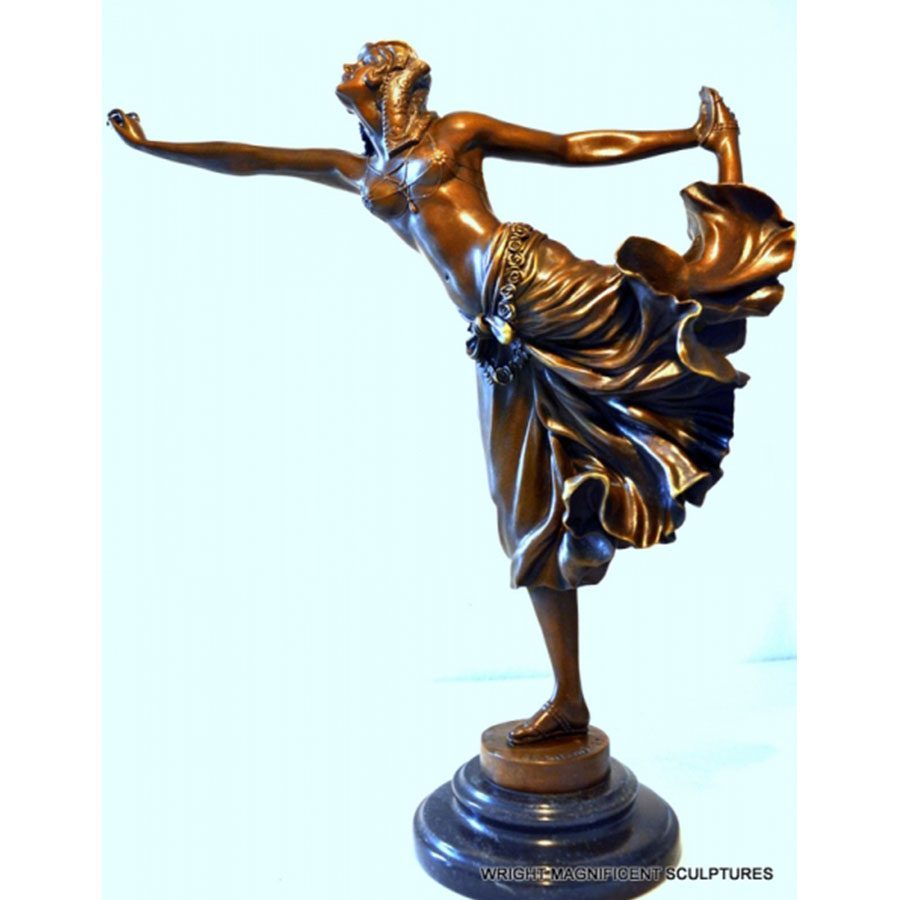2-claire_jeanne_roberte_colinet__french_1880-1951-1 Claire Jeanne Roberte Colinet Art Deco Bronze Tänzerin – Bild 1