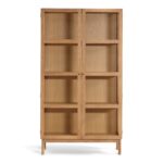 Havana Vitrine aus Eichenfurnier mit 2 Türen - 180x40x100 cm
