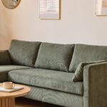 Ellis - Rechts- und linkswendbares Sofa mit Chaiselongue, grüner Samt - L: 215 x T: 82 x H: 78 cm – Bild 5