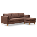 Ellis - Rechts- und links wendbar Chaiselongue-Sofa aus braunem Samt - L: 215 x T: 82 x H: 78 cm – Bild 7