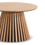 Lewis Lamellen-Couchtisch in natürlicher Eichenoptik Ø70 cm – Bild 4