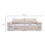 Noelle Schlafsofa aus beigem Stoff – Bild 4