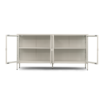 Herman Vitrine - Beiges Metall mit Glastüren - 170x40x85cm – Bild 3