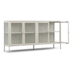 Herman Vitrine - Beiges Metall mit Glastüren - 170x40x85cm – Bild 4