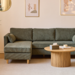 Ellis - Rechts- und linkswendbares Sofa mit Chaiselongue, grüner Samt - L: 215 x T: 82 x H: 78 cm – Bild 2