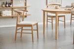 Lizzie Esszimmerstuhl aus Buche mit gepolstertem Sitz in Beige – Bild 8