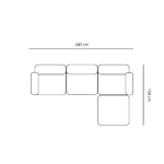 Emilia Modulsofa in Beige, 3 Module mit rechter und linker Chaiselongue L: 243 x T: 158 x H: 72 cm – Bild 6
