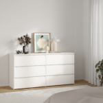 Maise Kommode 70x138x41 cm mit 6 Schubladen in weiß – Bild 2