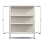 Herman Vitrine- Beiges Metall mit Glastüren 80x40x105cm – Bild 5