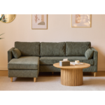 Ellis - Rechts- und linkswendbares Sofa mit Chaiselongue, grüner Samt - L: 215 x T: 82 x H: 78 cm – Bild 4