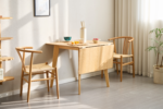 Ezra - Klapptisch aus Eiche mit Verlängerungsplatten aus lackiertem Eichenfurnier - 80/120 x 80 cm – Bild 4