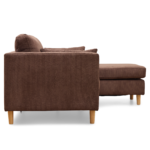 Ellis - Rechts- und links wendbar Chaiselongue-Sofa aus braunem Samt - L: 215 x T: 82 x H: 78 cm – Bild 8