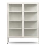 Herman Vitrine - Beiges Metall mit Glastüren - 110x40x140cm – Bild 3