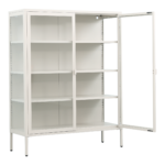 Herman Vitrine - Beiges Metall mit Glastüren - 110x40x140cm – Bild 4