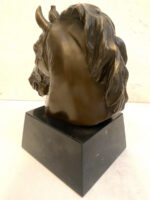 Tierfigur- Bronzeskulptur- Bronze Pferd Büste  auf Marmorsockel – Bild 6