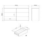 Maise Kommode 70x138x41 cm mit 6 Schubladen in weiß – Bild 8